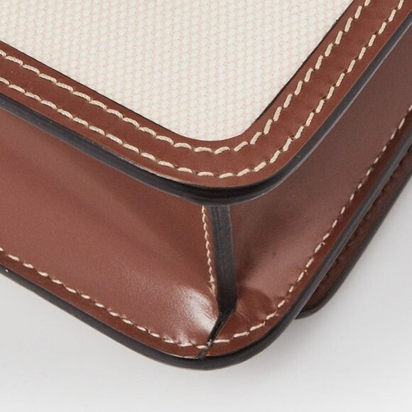 Burberry Brown/White Leather/Canvas Mini TB Shoulder Bag - Picture 10 of 10